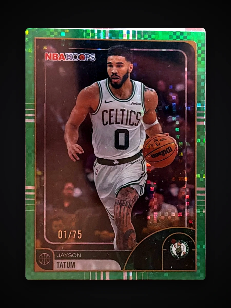 Jayson Tatum — NBA Hoops (Topps) - Parallel Verde Cuadros/Checkerboard numerado /75